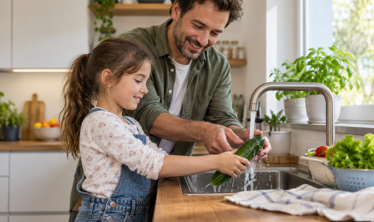 Mit Kindern kochen: Kleine Aufgaben und eine gut vorbereitete Küche
